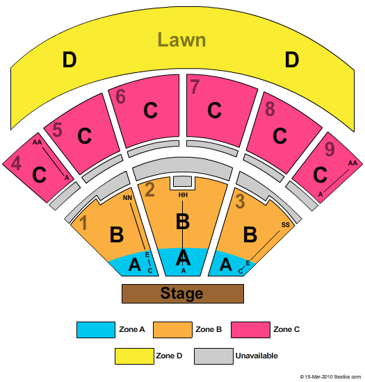 Glen Helen Amphitheater End Stage Zone Seating Chart